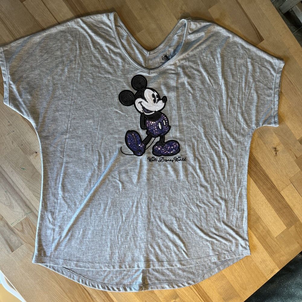 Disney Parks Authentic Original Purple Potion Sequin Mickey Mouse Women’s Sz. M